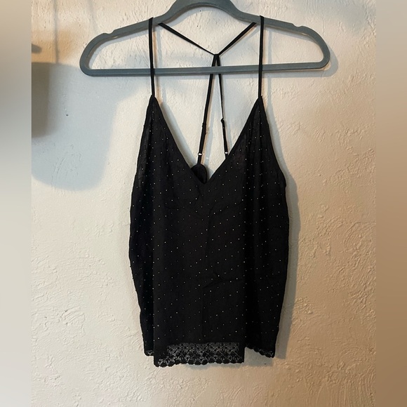 Intimately Free People Black Dressy Blouse with small beads - Picture 1 of 7